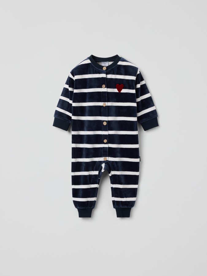 Striped velour jumpsuit