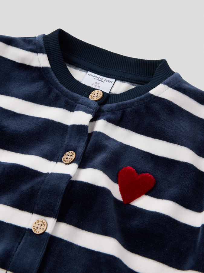 Striped velour jumpsuit