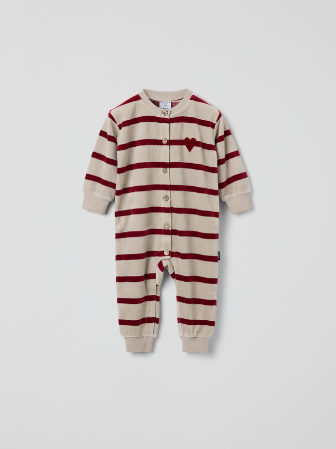 Striped velour jumpsuit