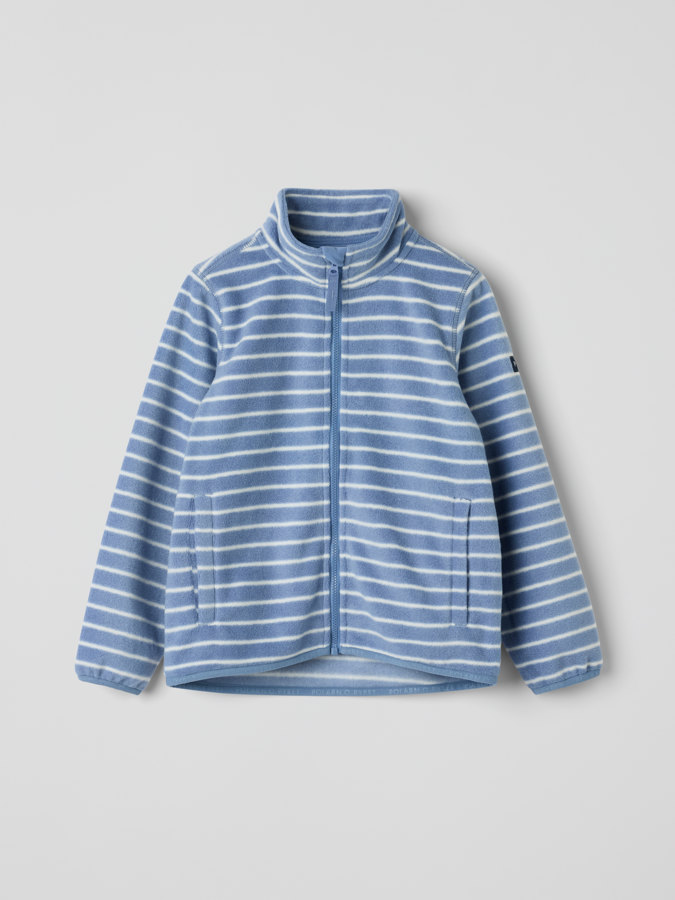 Striped fleece jacket with pockets