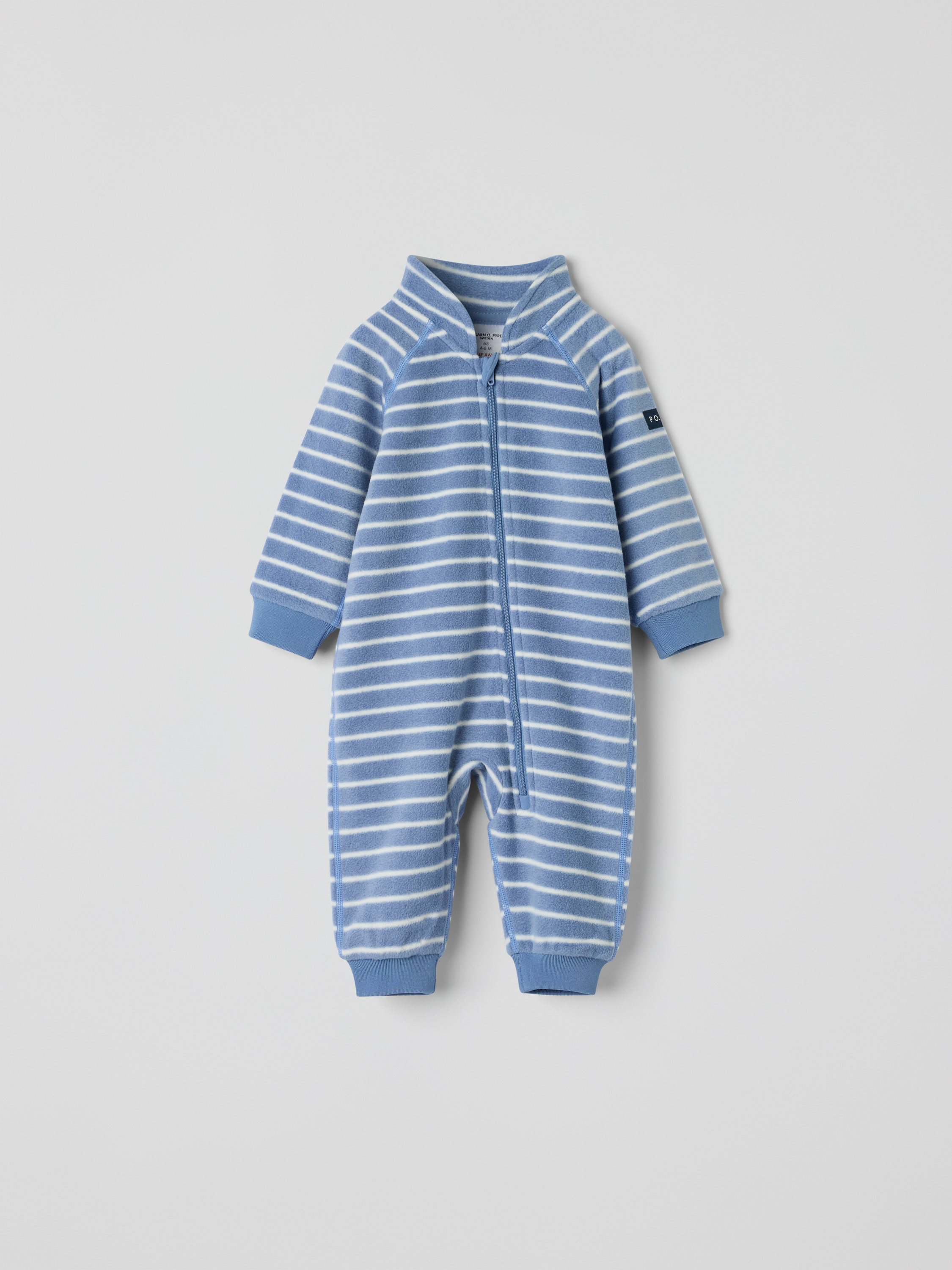 Polarn O. Pyret Blue Fleece Overall, Striped