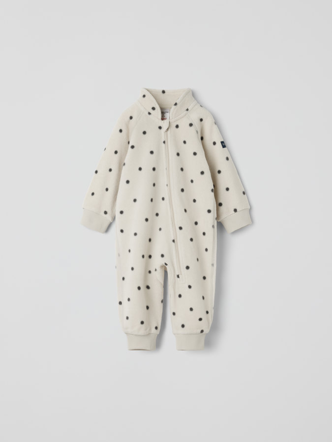 Fleece overall, dotted