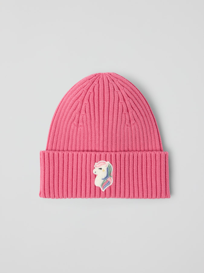 Ribbed beanie with appliqué Ribbed beanie with appliqué