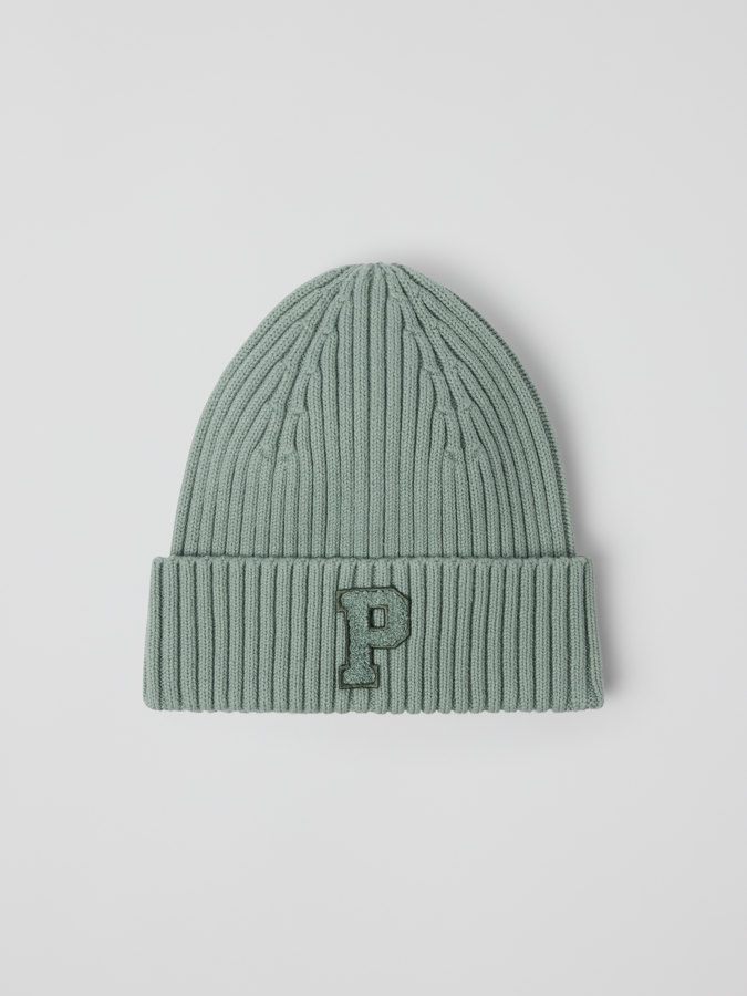 Ribbed beanie with appliqué