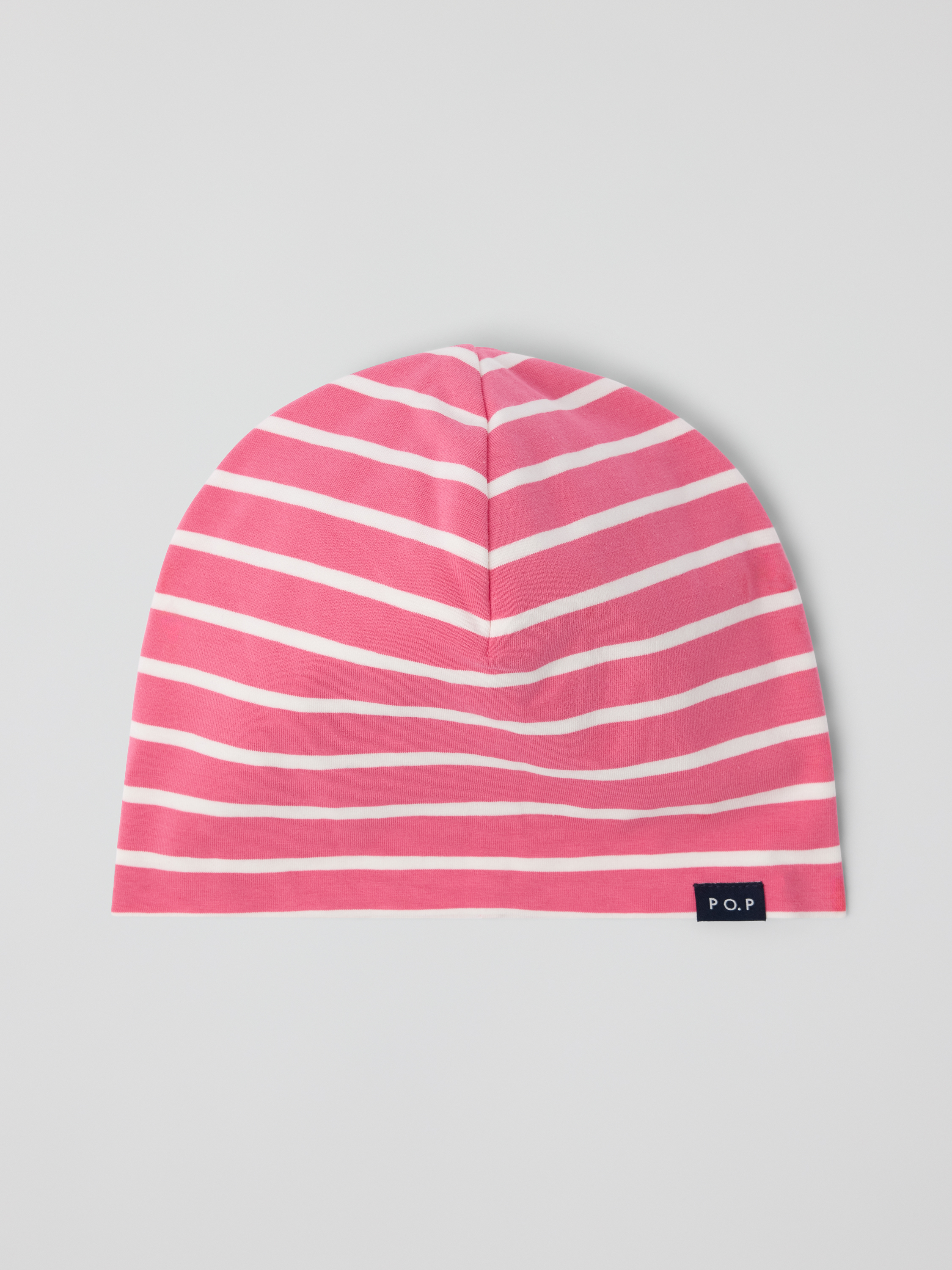 Polarn O. Pyret Pink Striped Jersey Beanie
