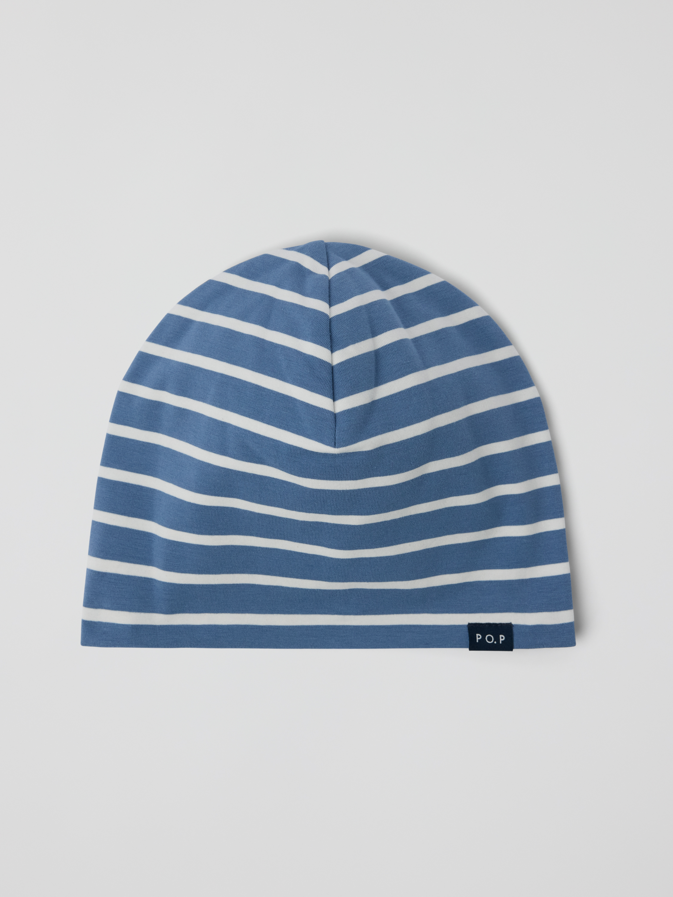 Polarn O. Pyret Blue Striped Jersey Beanie
