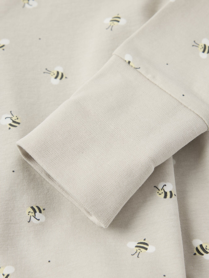 wraparound bodysuit with bee print