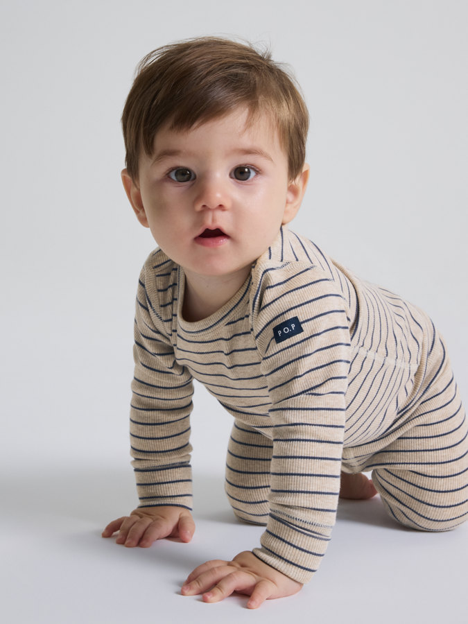 Ribbed bodysuit striped