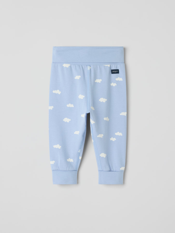 Trousers with foldable cuffs, clouds