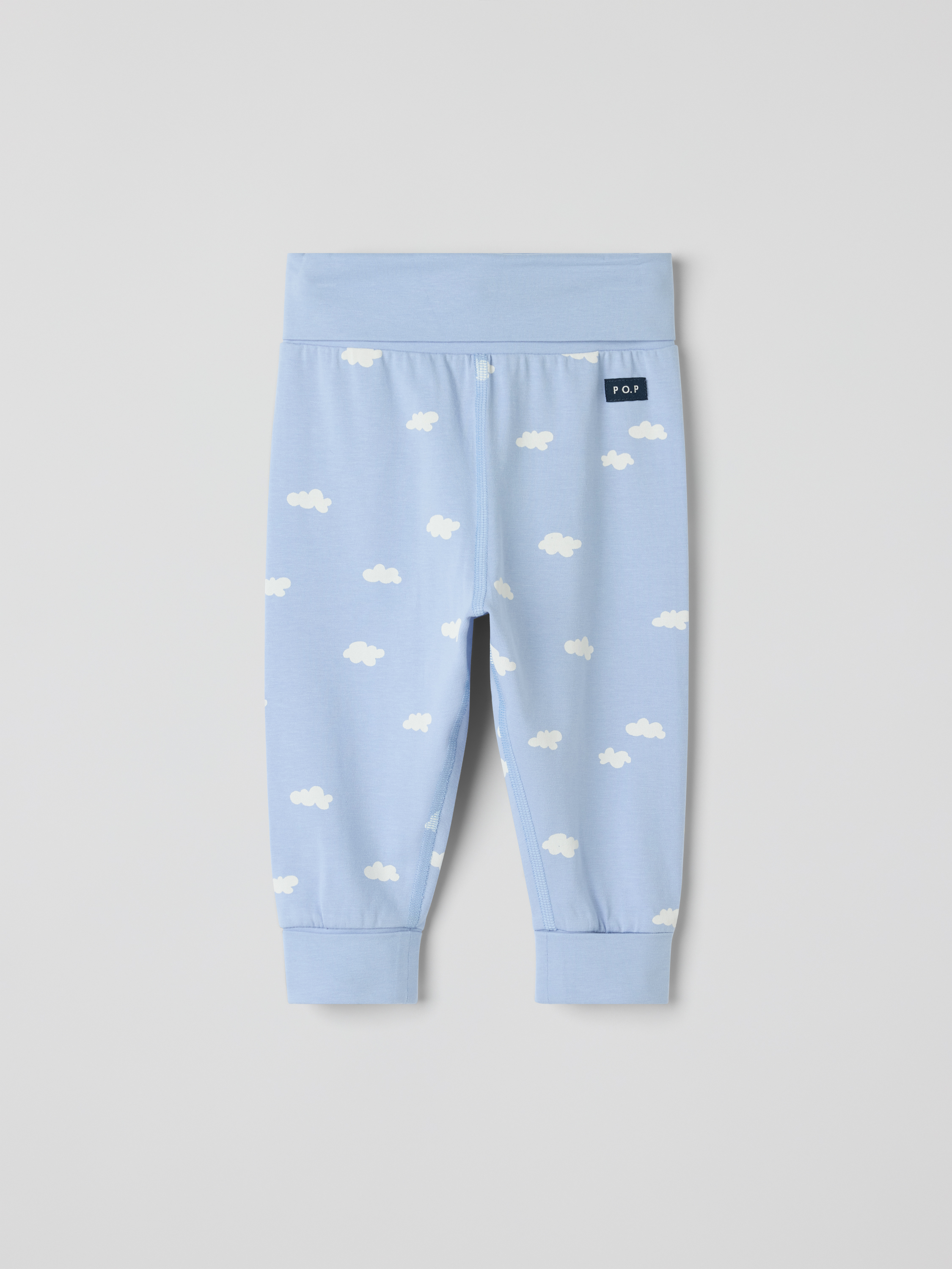Trousers with foldable cuffs, clouds