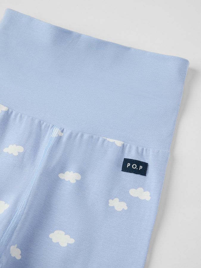 Trousers with foldable cuffs, clouds