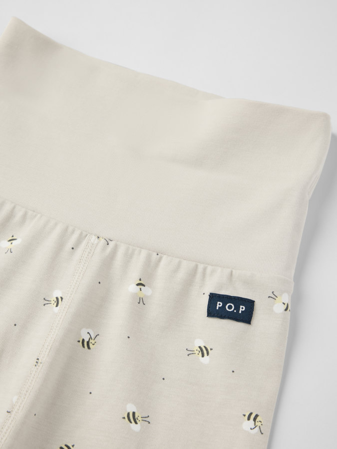 Trousers with foldable cuffs, bees