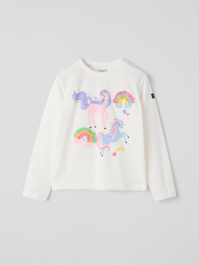 Long-sleeve top with unicorn print