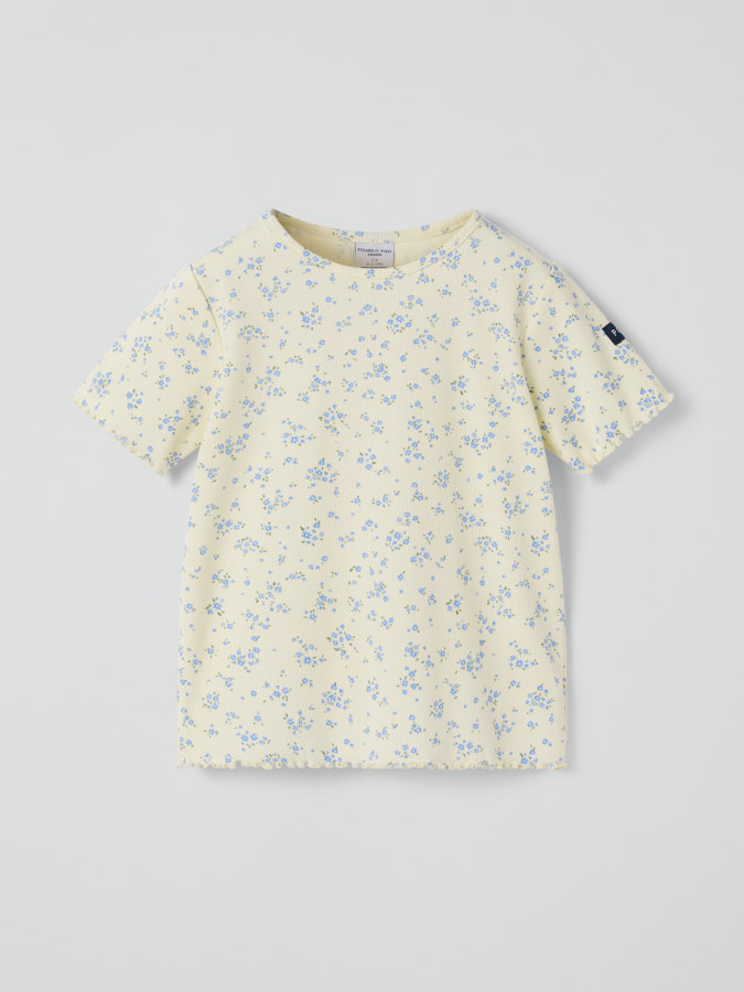 Ribbed T-shirt floral Ribbed T-shirt floral
