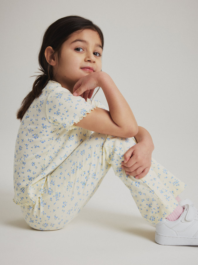 Ribbed T-shirt floral Ribbed T-shirt floral