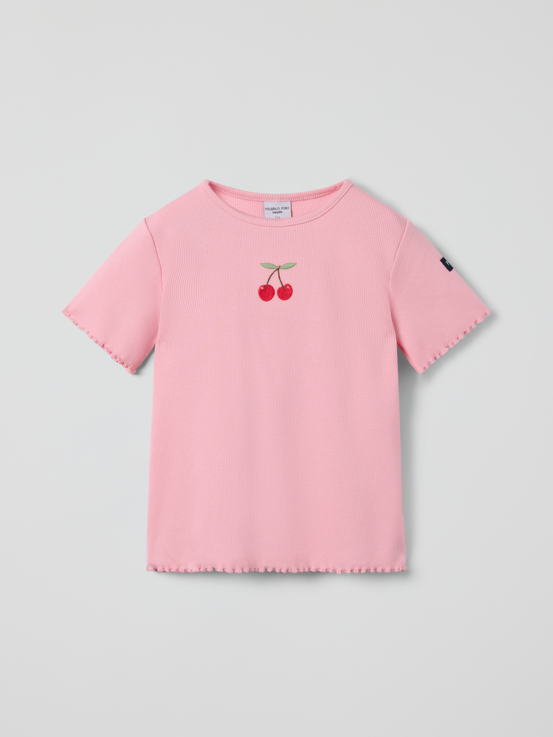 Ribbed T-shirt cherry - Pink | Polarnopyret.com