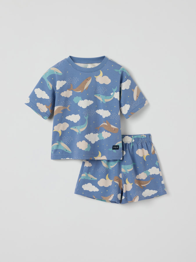 Short sleeve pyjamas whales