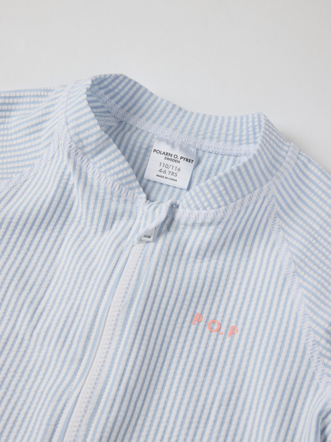 UV-oberteil mit reißverschluss gestreift