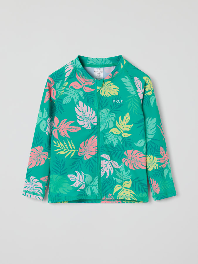 UV-Shirt mit Reißverschluss palmblad