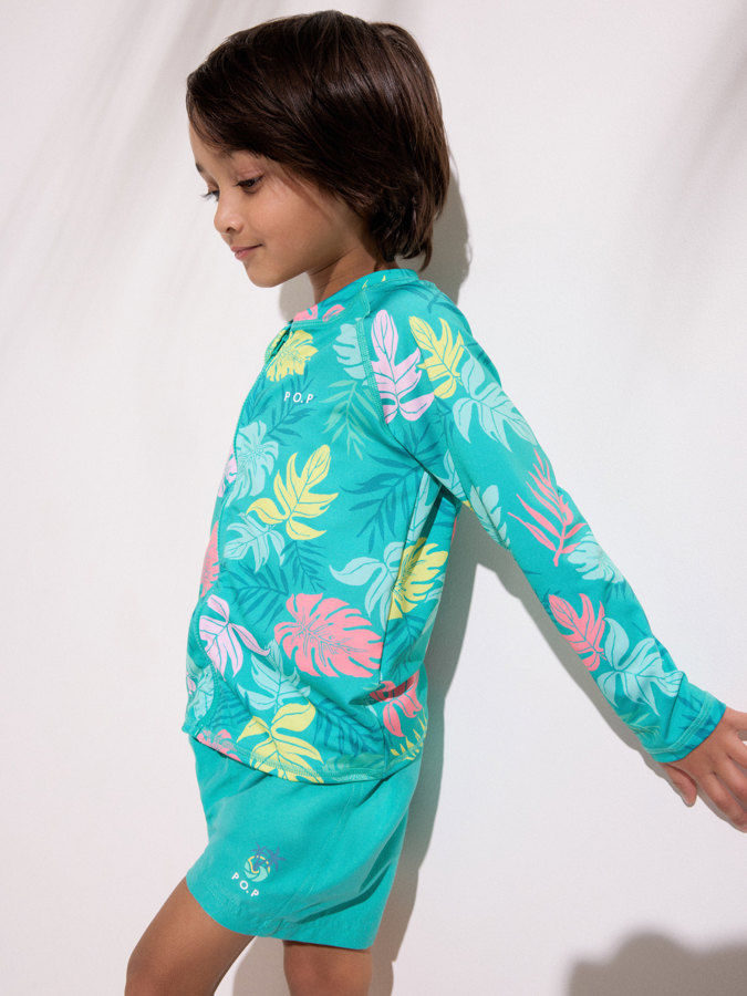 UV-Shirt mit Reißverschluss palmblad