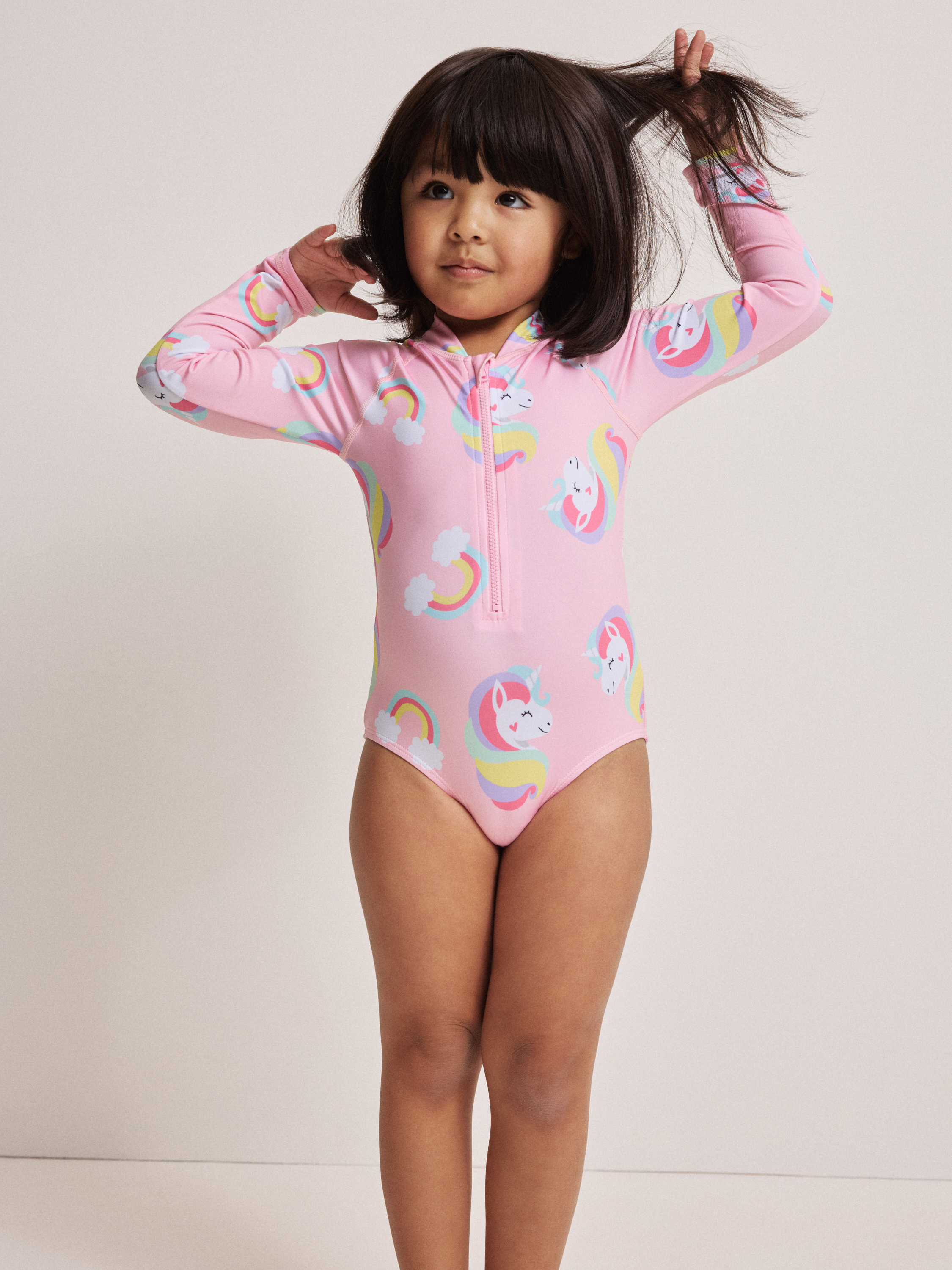 Polarn O. Pyret Pink Swimsuit Unicorns
