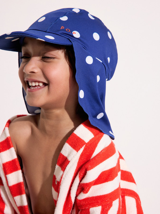 UV Cap with neck protection spotty