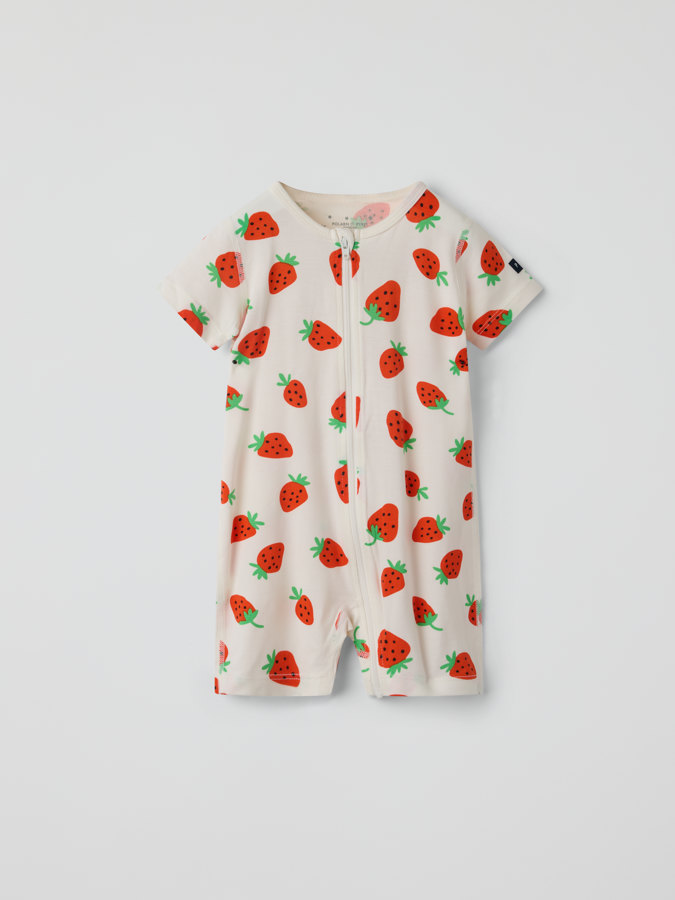 Kurzarm Pyjamaoverall erdbeeren