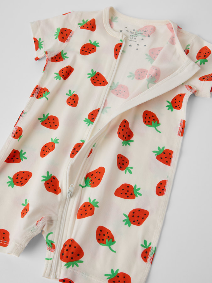 Kurzarm Pyjamaoverall erdbeeren