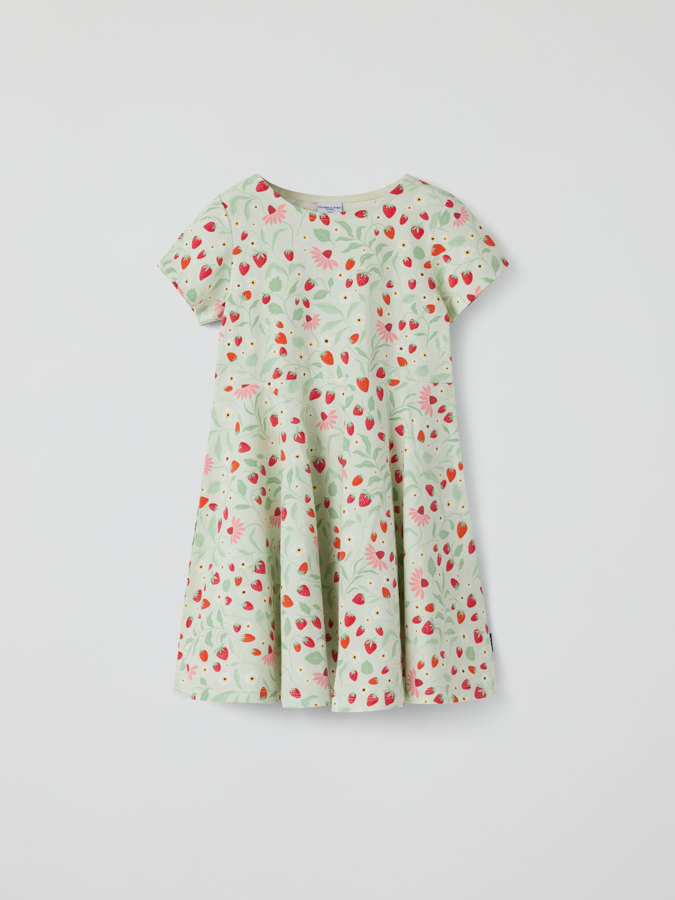 Short sleeve twirl dress strawberries Short sleeve twirl dress strawberries