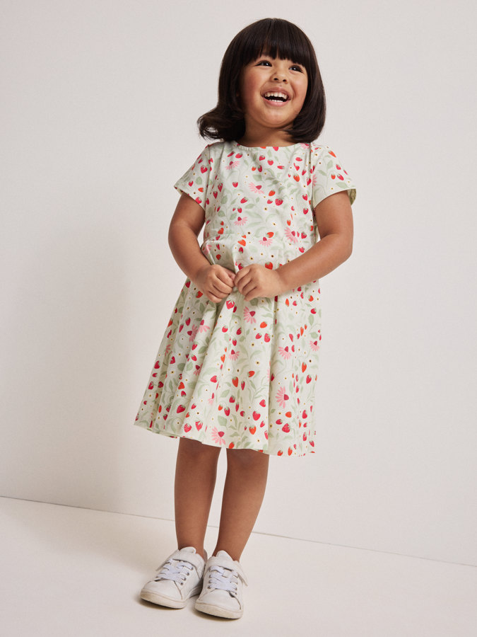 Short sleeve twirl dress strawberries Short sleeve twirl dress strawberries