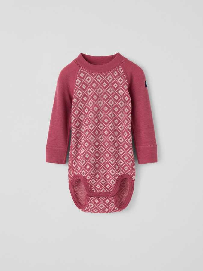Langarm-body merino jacquard