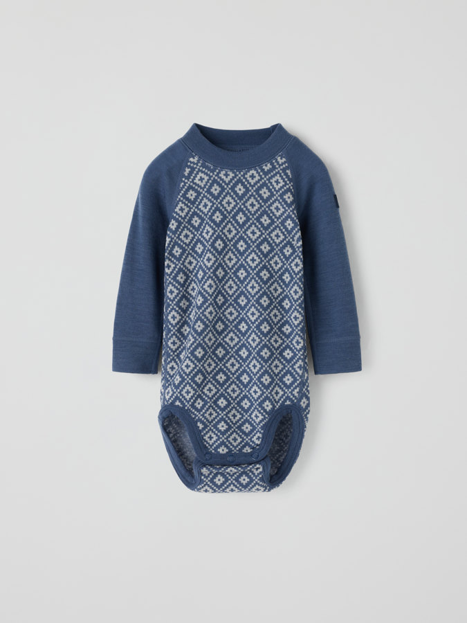 Langarm-body merino jacquard