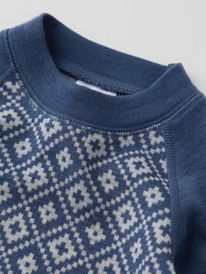 Langarm-body merino jacquard