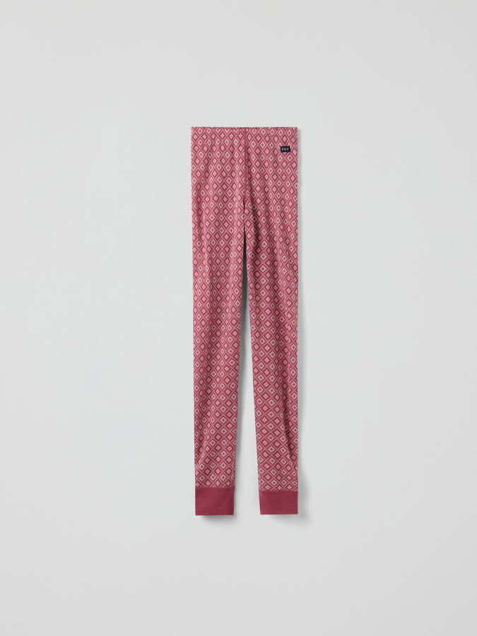 Lange slip aus Merinowolle jacquard erwachsene