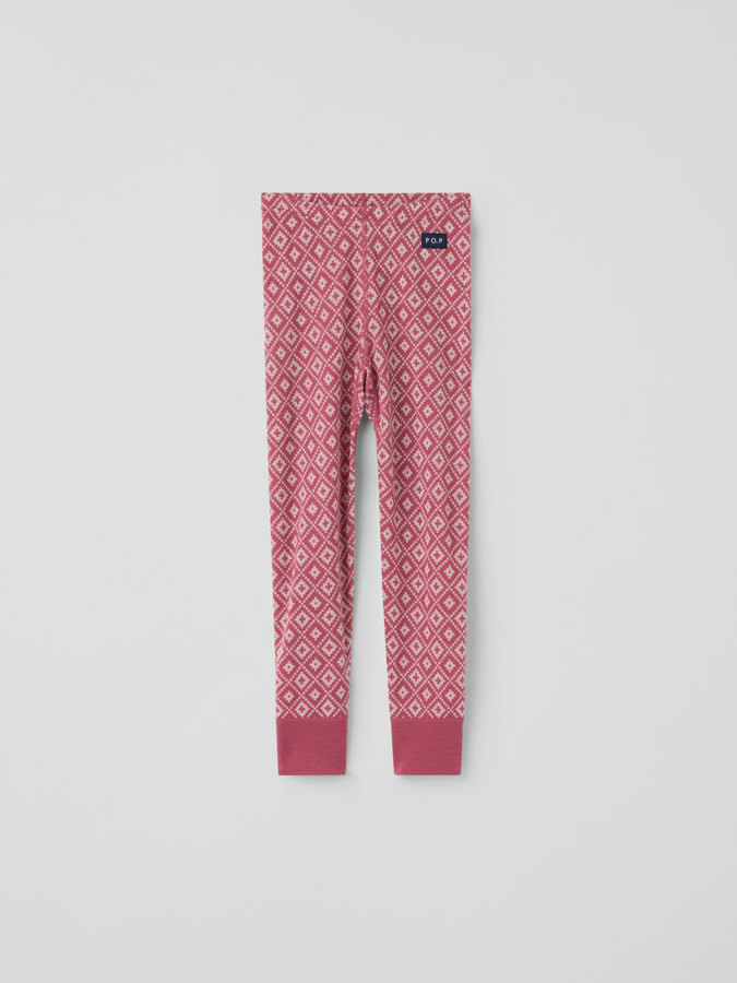 Lange Slip aus Merinowolle Jacquard