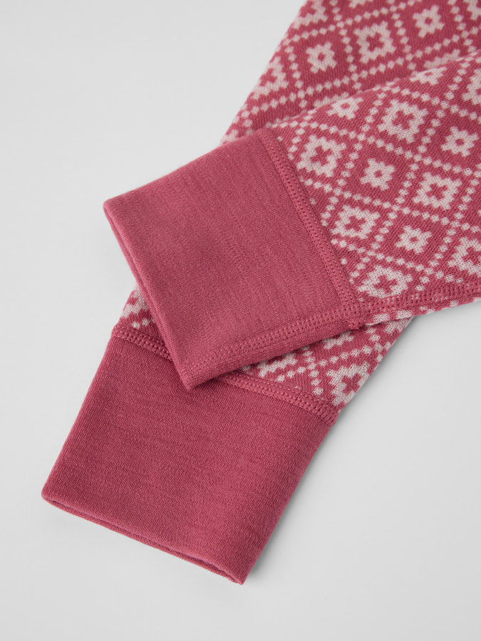 Lange Slip aus Merinowolle Jacquard