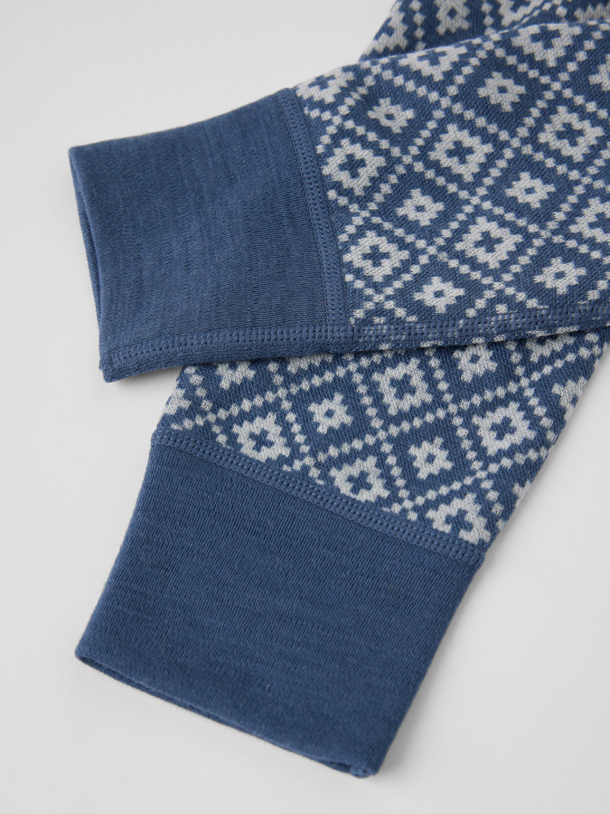 Lange Slip aus Merinowolle Jacquard