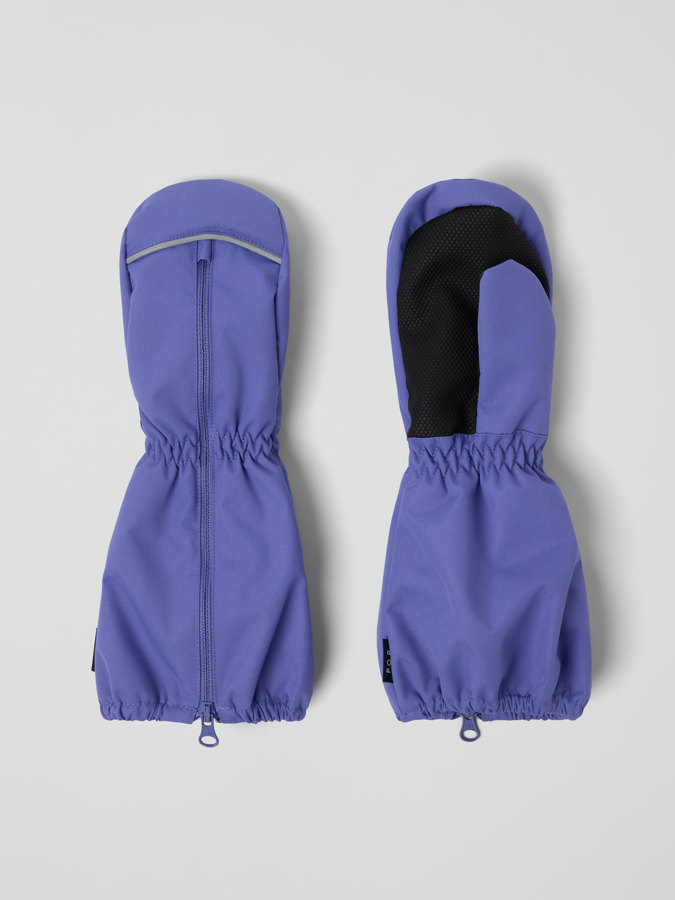Shell mittens zip