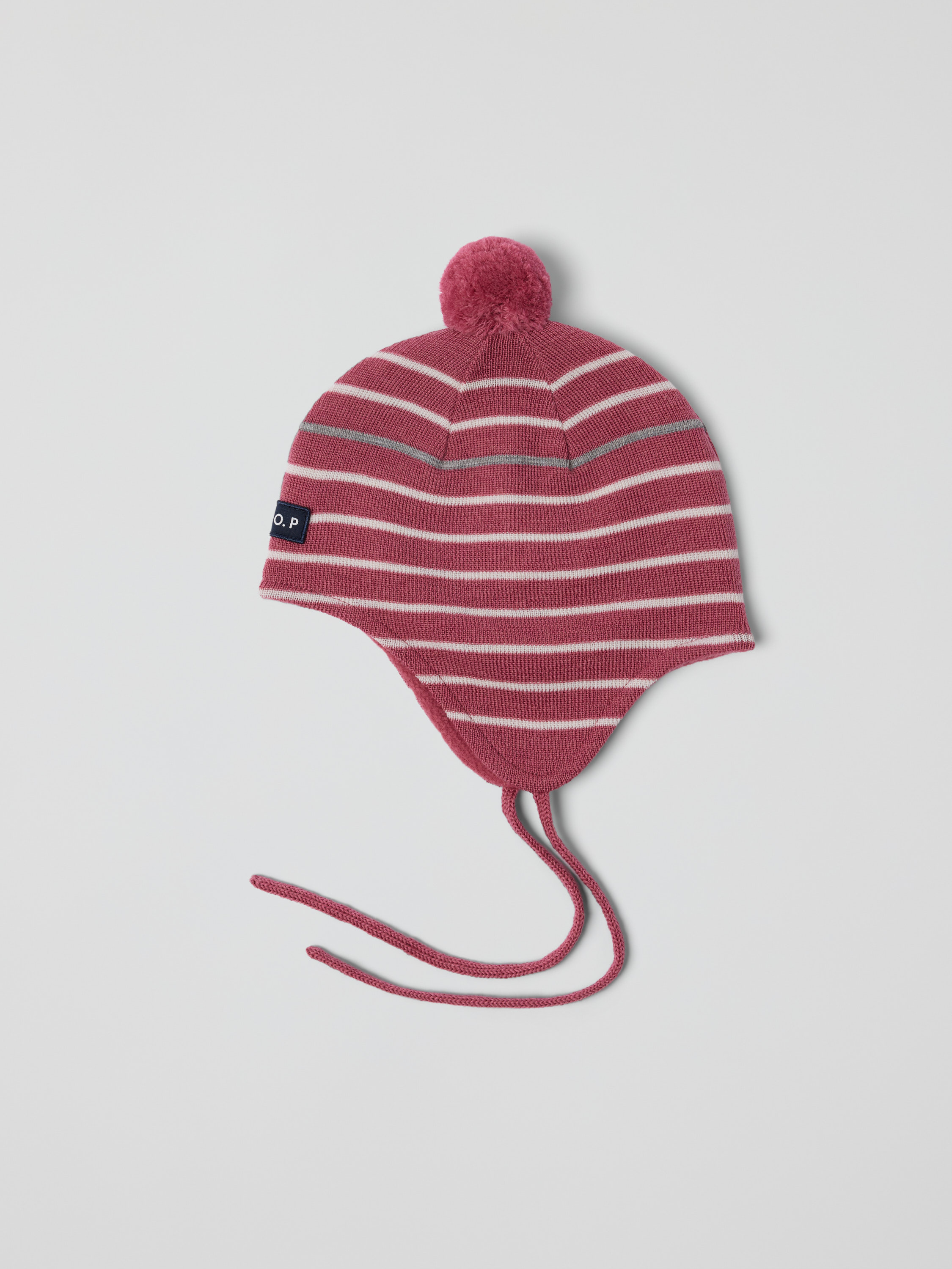 Windproof Fleece lined helmet hat striped