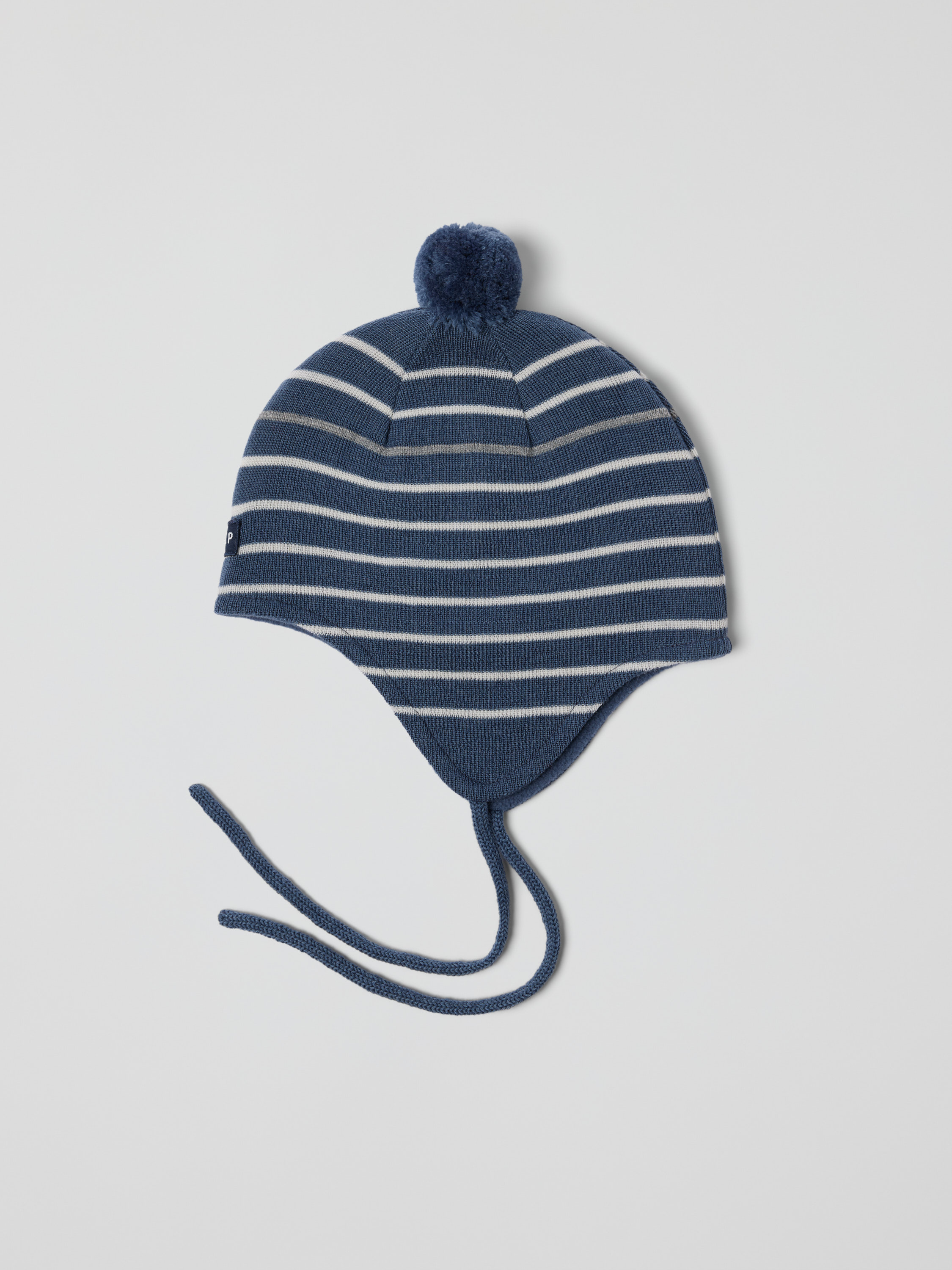 Windproof Fleece lined helmet hat striped