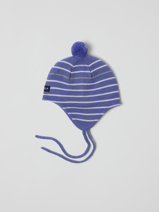 Windproof Fleece lined helmet hat striped Windproof Fleece lined helmet hat striped