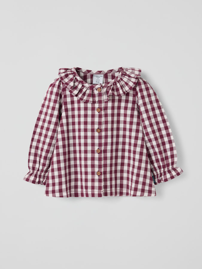 Long-sleeve blouse checked