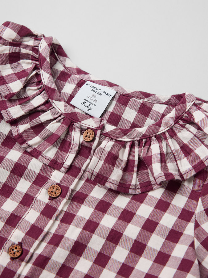 Long-sleeve blouse checked