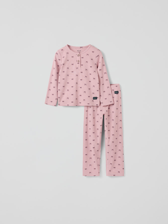 Ribbed pyjama set Bows Ribbed pyjama set Bows
