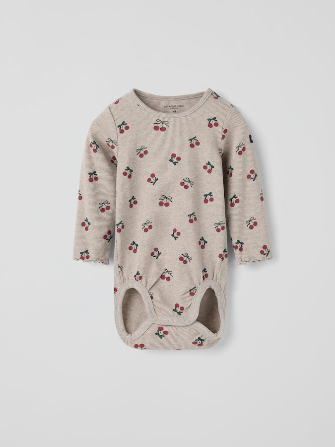 Gerippter Body Kirschen Baby Gerippter Body Kirschen Baby