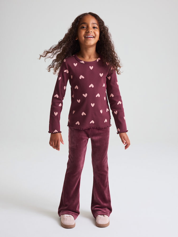 Geripptes Shirt Bio-Baumwolle Herzen Geripptes Shirt Bio-Baumwolle Herzen