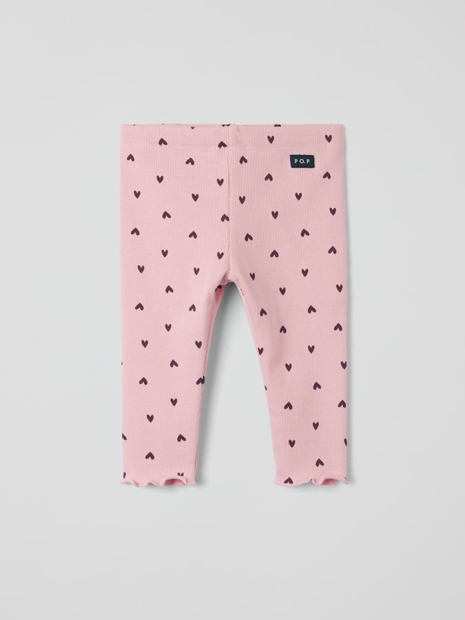 Ribbed leggings hearts