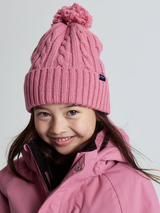 Cable knit hat wool blend