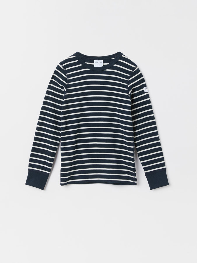 Striped long-sleeved top