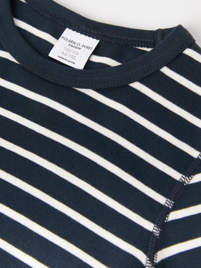 Striped long-sleeved top